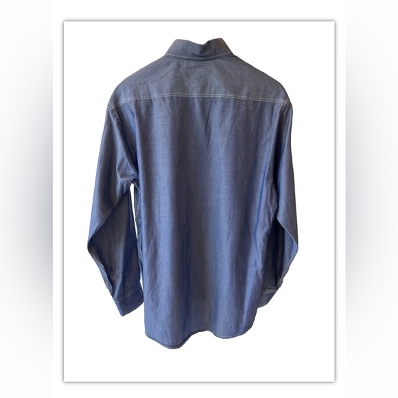 Luchiano Visconti Uomo Limited Edition Blue White Stitching Small S Men's Shirt - Picture 2 of 4